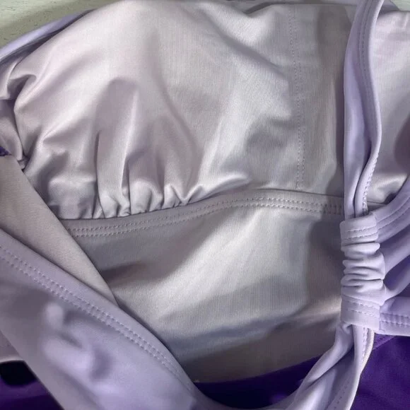 Cupshe One Shoulder One Piece Colorblock Swimsuit Small Purple New - Picture 5 of 10